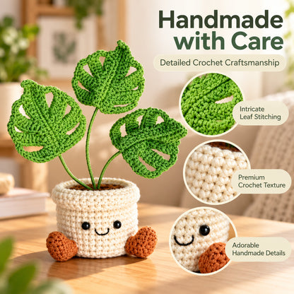 Handmade Crochet Monstera Plant – Cute Potted Plant Decor