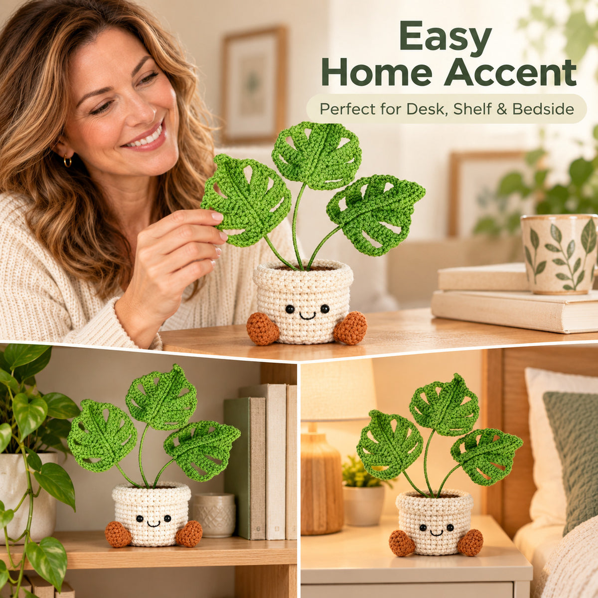 Handmade Crochet Monstera Plant – Cute Potted Plant Decor