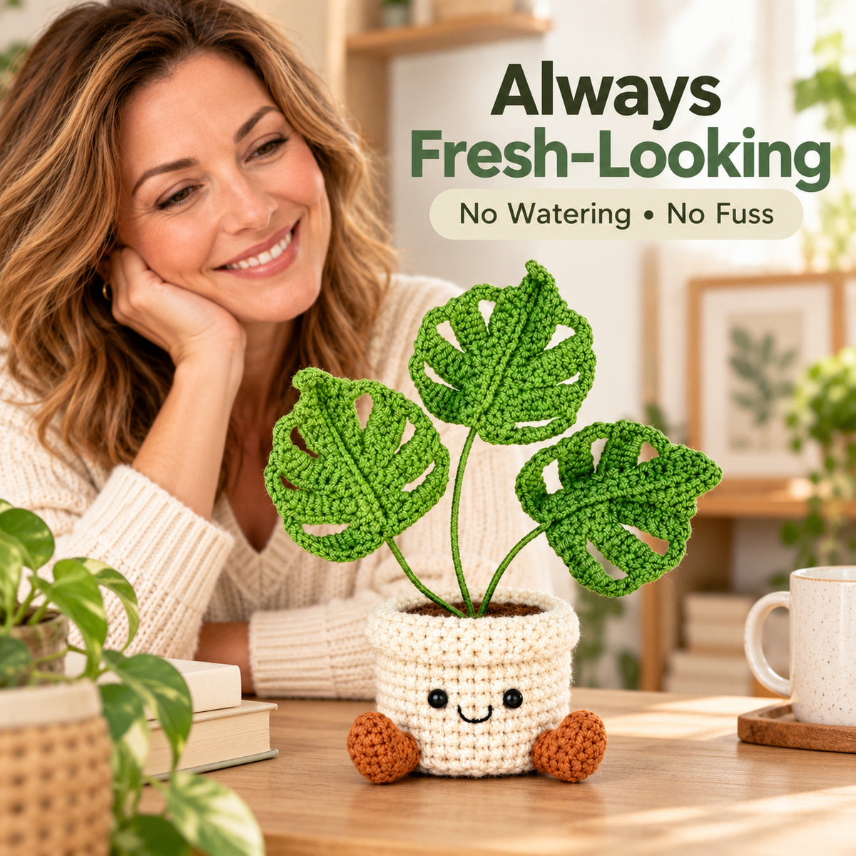 Handmade Crochet Monstera Plant – Cute Potted Plant Decor