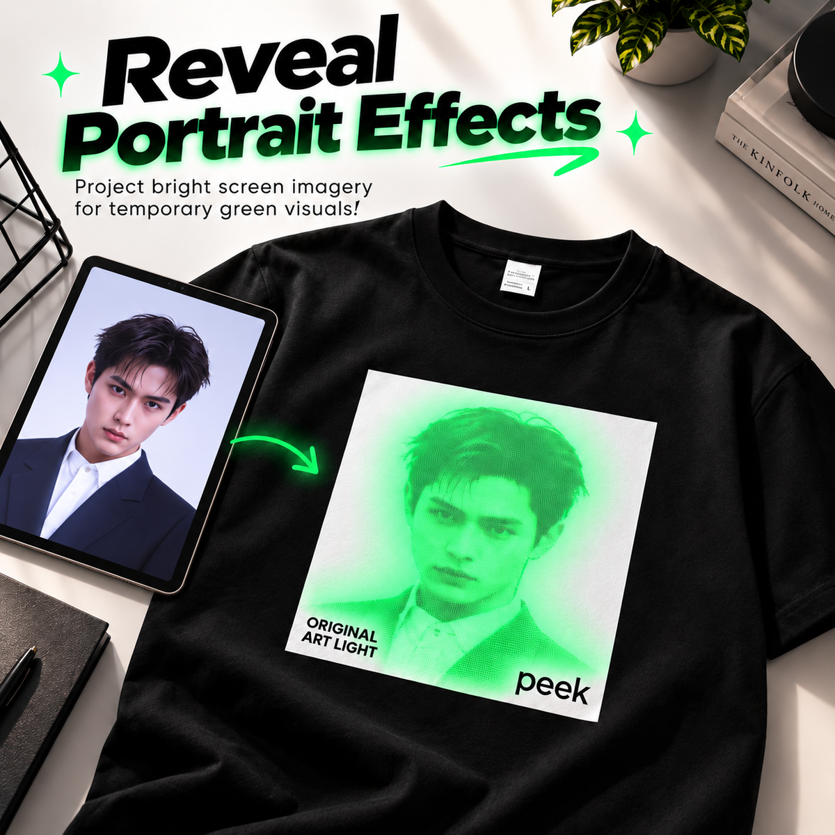 ✨ Glow Art Light-Reactive T-Shirt – Create Your Own Glowing Designs