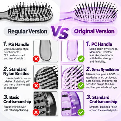 Detangle Hair Instantly! Gentle Portable Scalp Massaging Hairbrush