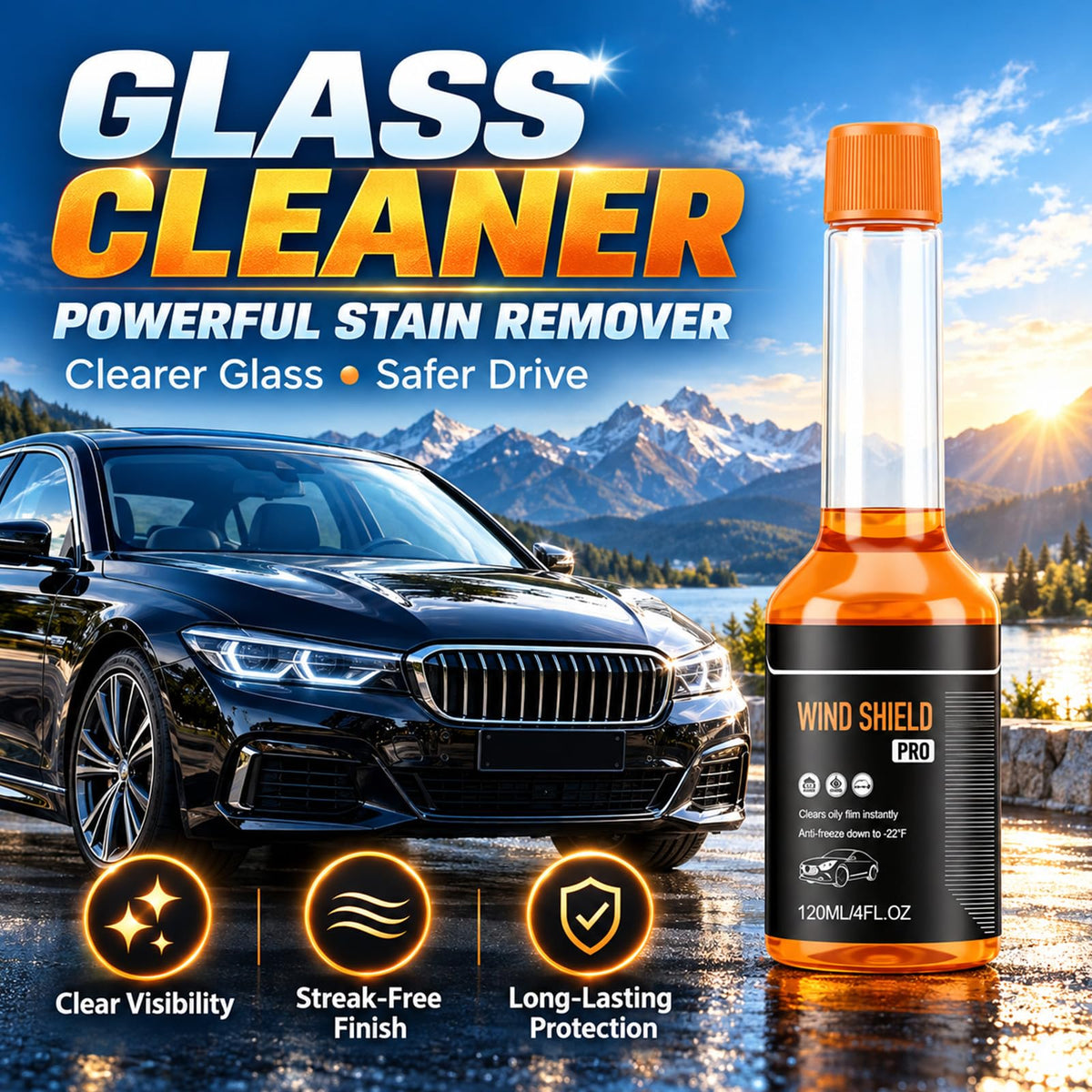 Wind Shield Pro Washer Fluid Powerful Windshield Oil Film Remover