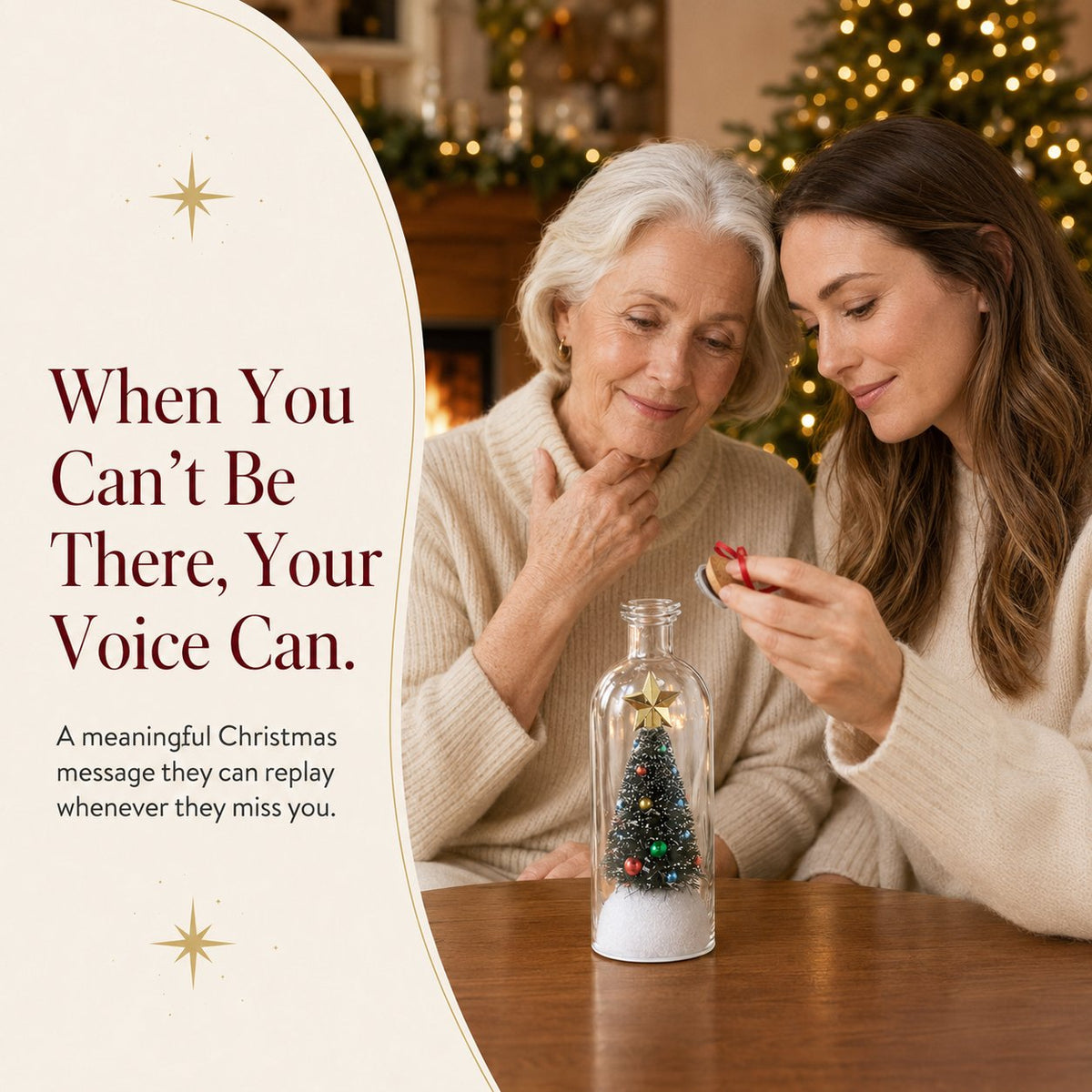 🎄 50% OFF – Recordable Christmas Tree Message in a Bottle | 15-Second Voice Keepsake