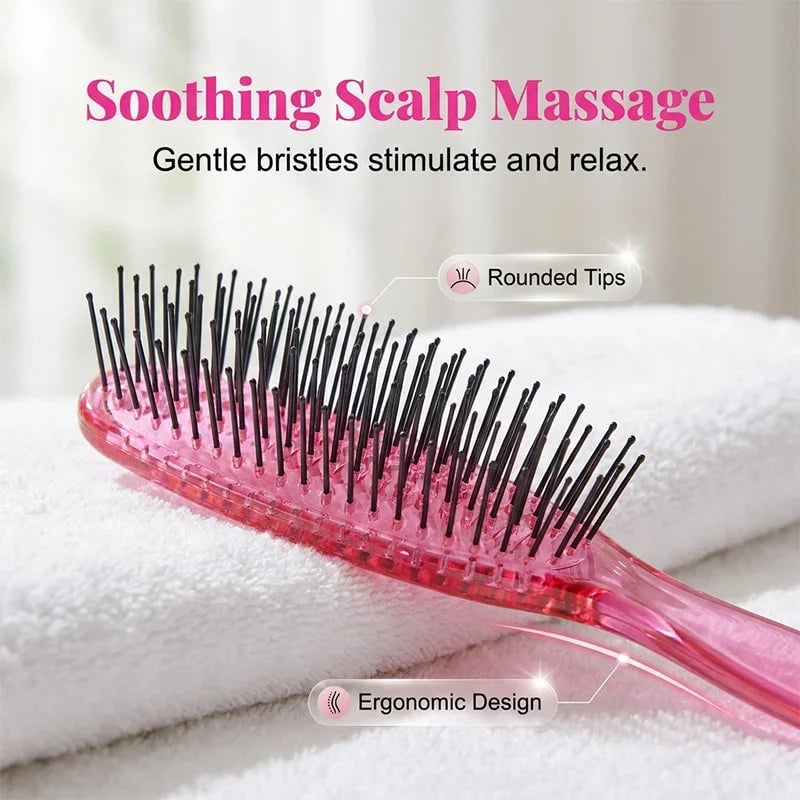 Instantly Detangle Knots! Gentle, Portable Scalp-Massaging Hairbrush
