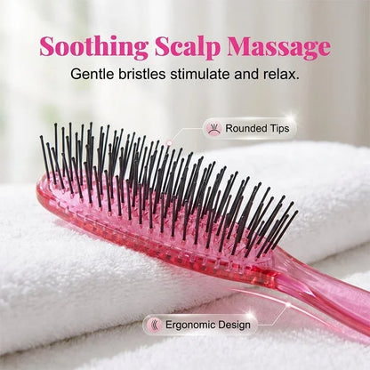 Instantly Detangle Knots! Gentle, Portable Scalp-Massaging Hairbrush