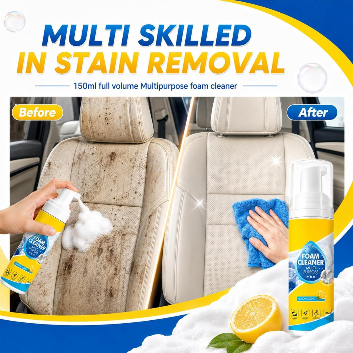 4-in-1 Heavy-Duty Multi-Purpose Foam Cleaner