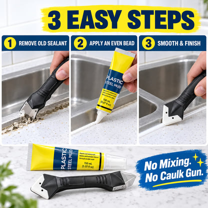 Waterproof Gap Sealant & Repair Paste – 150 mL (5.07 fl oz) | FREE Multi-Use Caulk Scraper Included