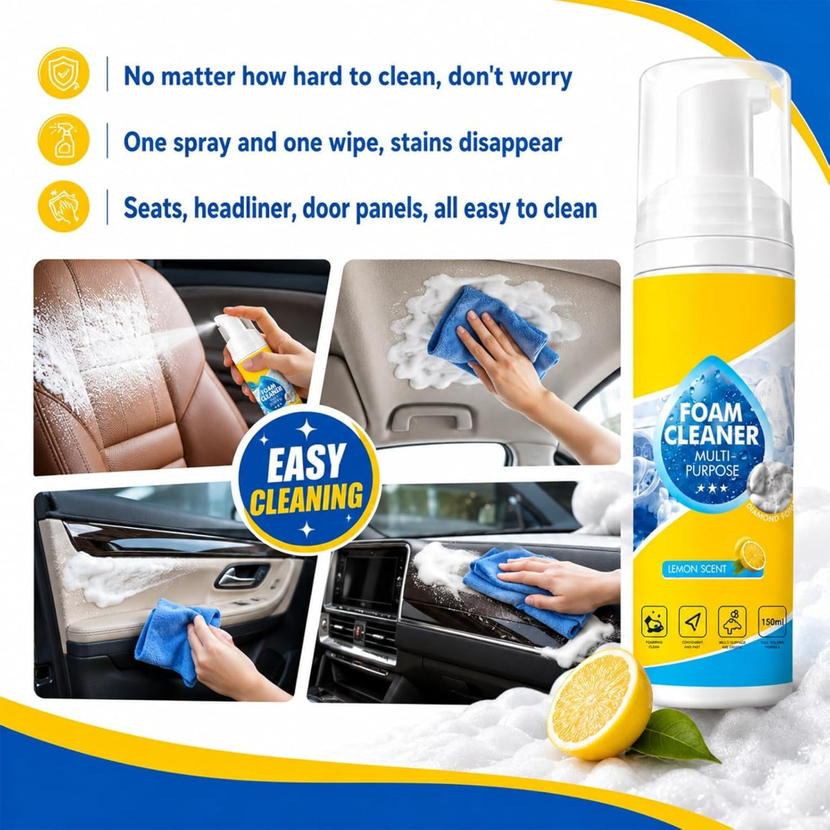 4-in-1 Heavy-Duty Multi-Purpose Foam Cleaner
