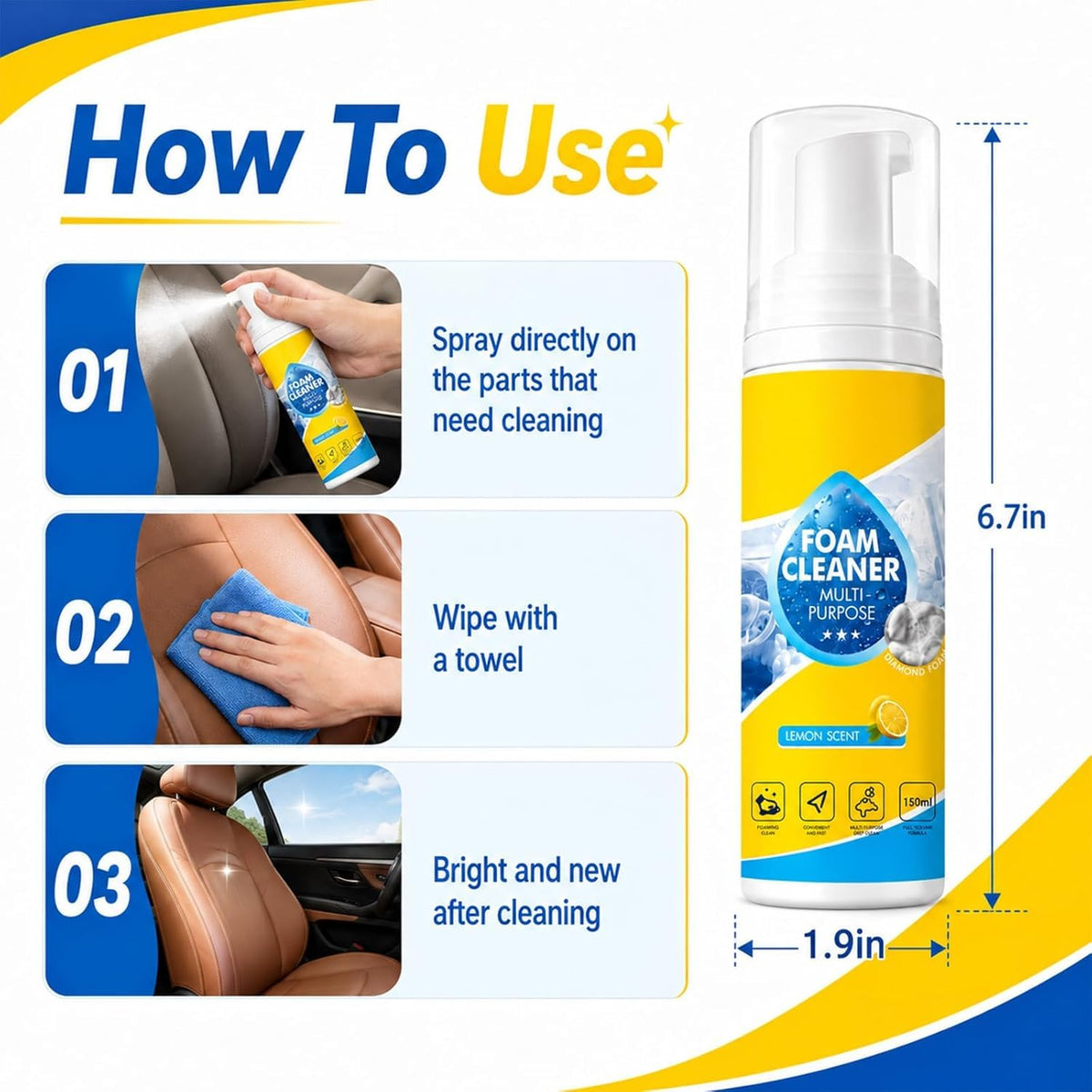 4-in-1 Heavy-Duty Multi-Purpose Foam Cleaner