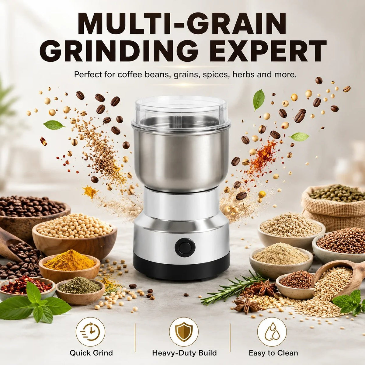 High-Speed Stainless Steel Grain Grinder