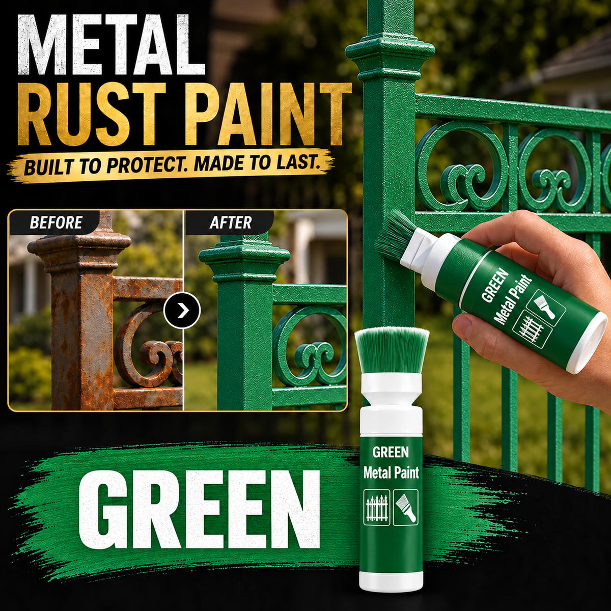 ✨New Arrival✨🖌️🏠Water-Based Metallic Silver Paint with Built-in Brush💥👍