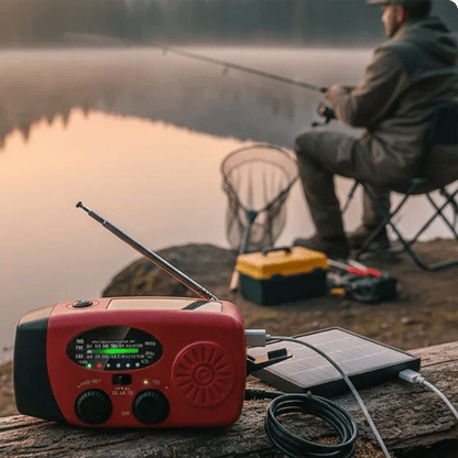 Multifunctional Portable Solar Emergency Radio – Power Bank, Hand Crank & Weather Alert for Outdoor & Crisis Preparedness