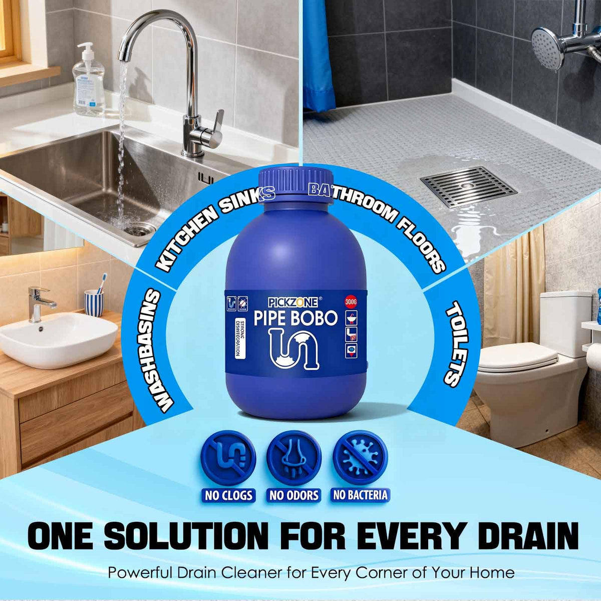 Powerful Drain Cleaner & Clog Remover