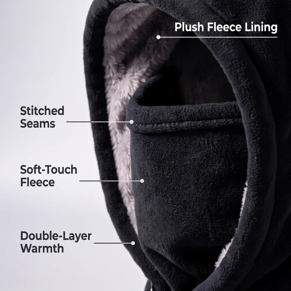 SnugHood Fleece Balaclava – Adjustable 3-in-1 Hood, Face Mask & Neck Warmer