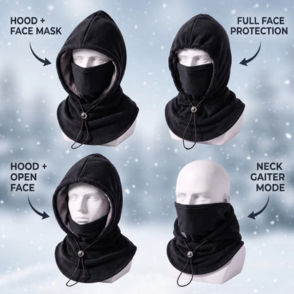 SnugHood Fleece Balaclava – Adjustable 3-in-1 Hood, Face Mask & Neck Warmer
