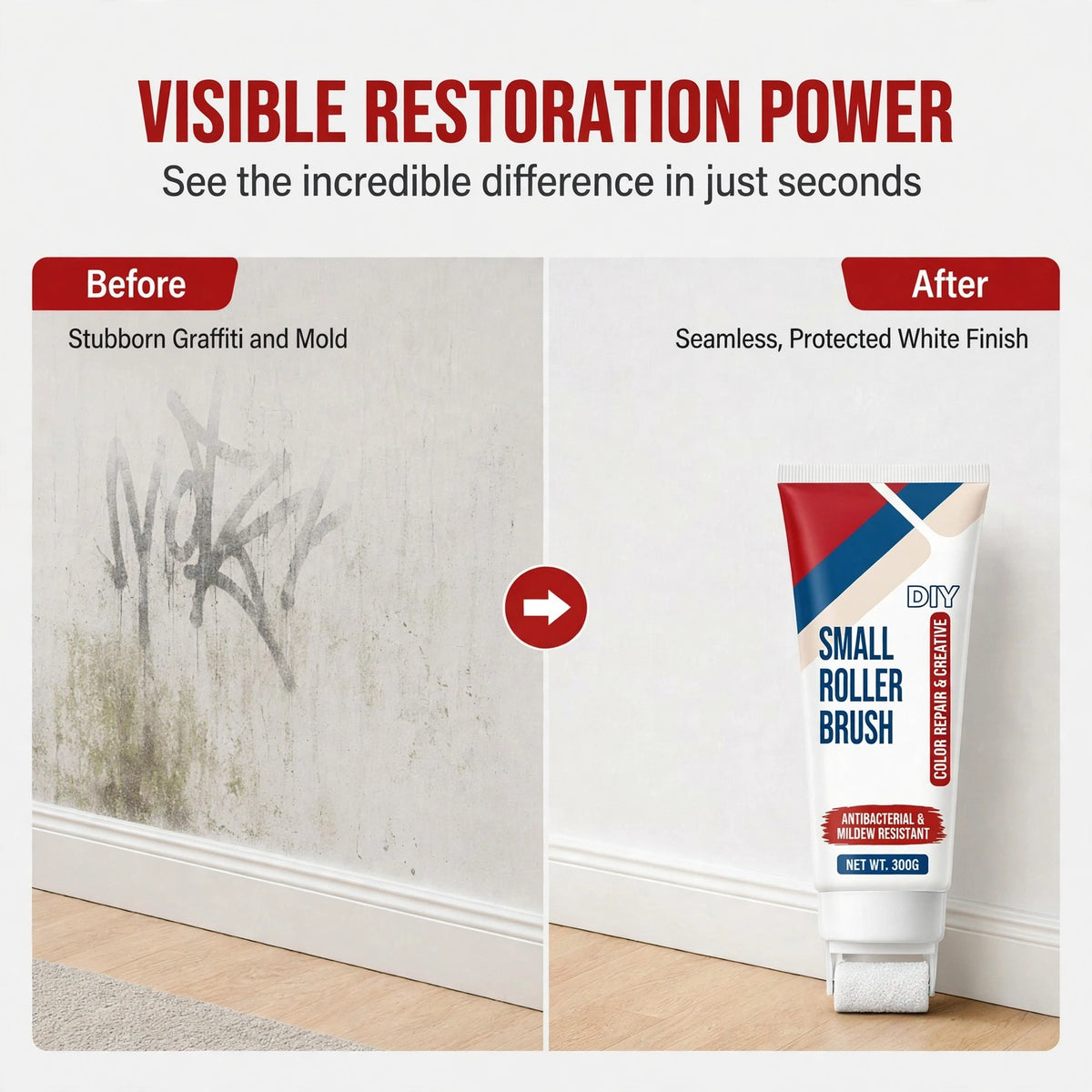 🧱🖌️✨ Waterproof Wall Repair Paste with Built-In Mini Roller Brush