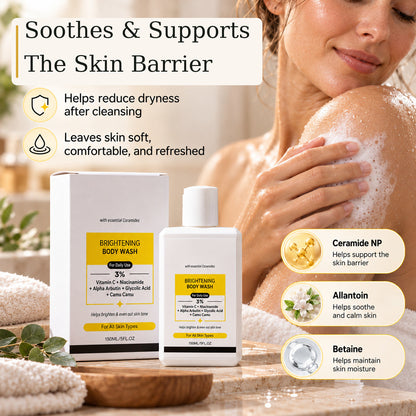Vitamin C & Niacinamide Brightening Body Wash for Dark Spots & Uneven Skin Tone