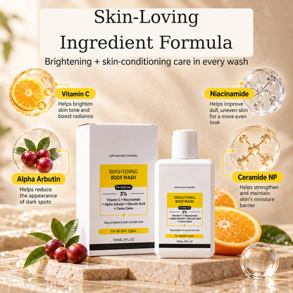 Vitamin C & Niacinamide Brightening Body Wash for Dark Spots & Uneven Skin Tone