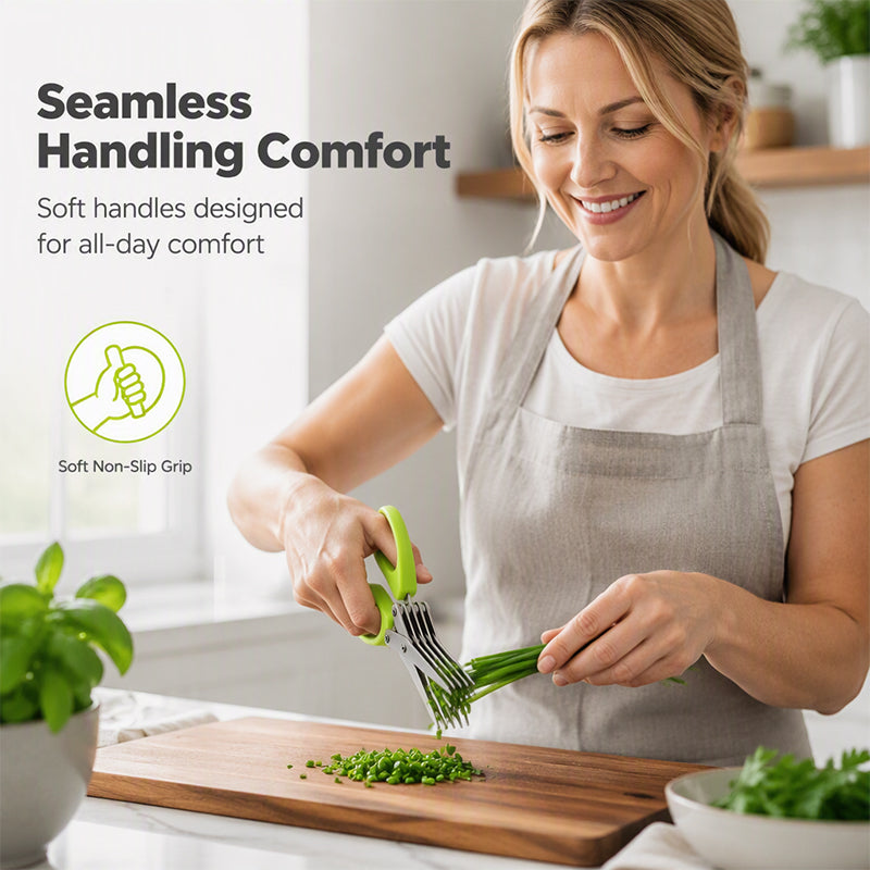 ✂️ 5-Blade Herb Scissors – Fast & Convenient Herb Chopping Tool