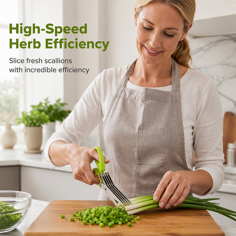 ✂️ 5-Blade Herb Scissors – Fast & Convenient Herb Chopping Tool
