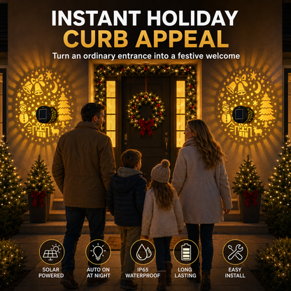 🎄 50% OFF! ❄️ Solar Wall Projection Light – IP65, auto on/off & festive patterns ✨