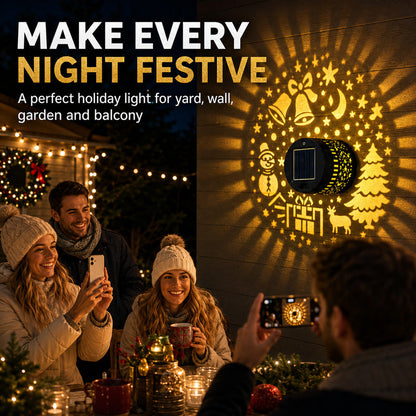 🎄 50% OFF! ❄️ Solar Wall Projection Light – IP65, auto on/off & festive patterns ✨