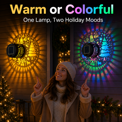 🎄 50% OFF! ❄️ Solar Wall Projection Light – IP65, auto on/off & festive patterns ✨