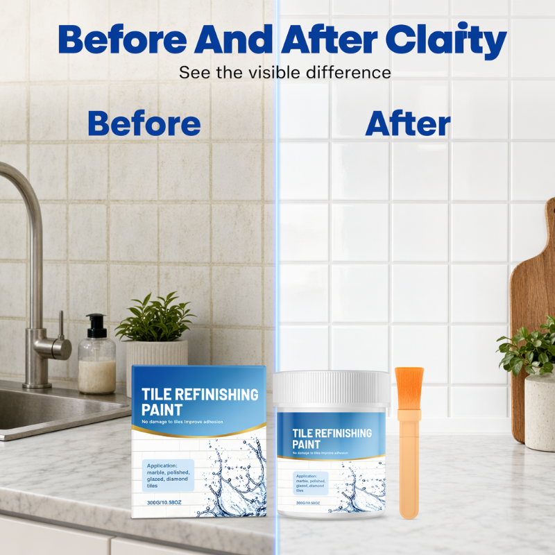 🛁 LIMITED-TIME 50% OFF! 🎨 White Tile Refinishing Paint – Waterproof, Easy Apply, Bright Finish ✨