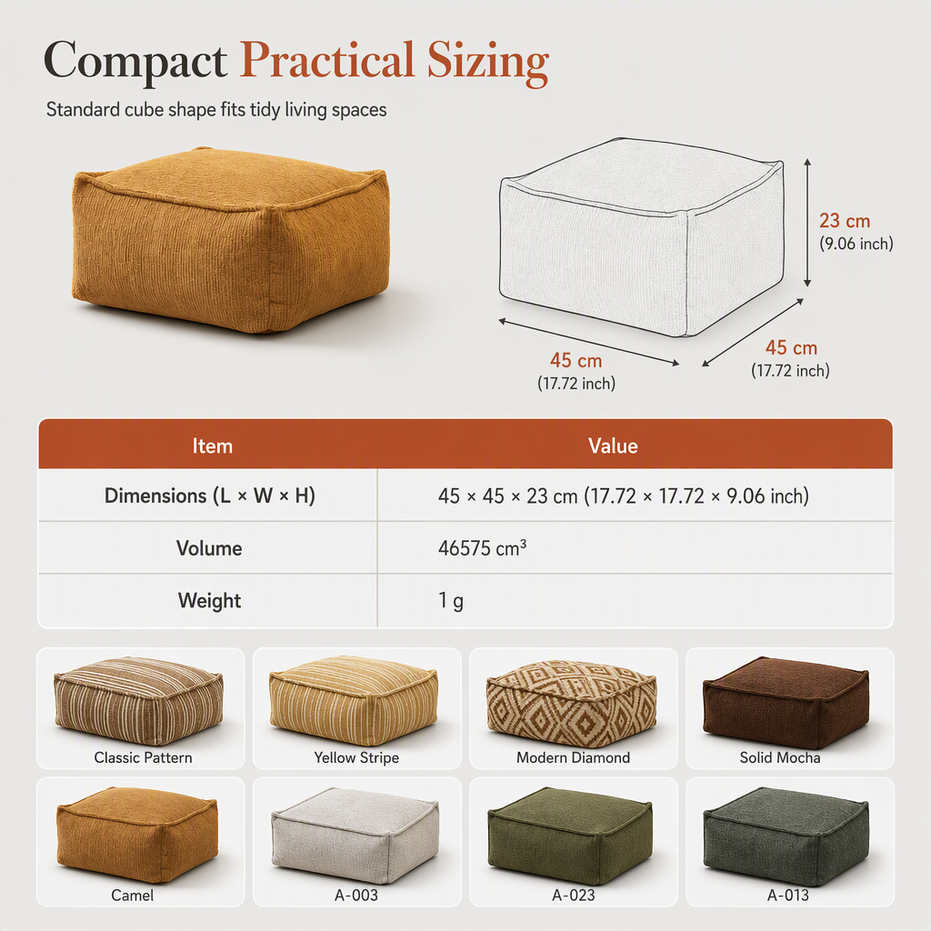 ⏳Time-Limited Special⏰Boho Storage Ottoman Pouf Cover – fill with clothes & blankets, supports 220 lbs, washable canvas. Tidy & cosy! 🏠✅