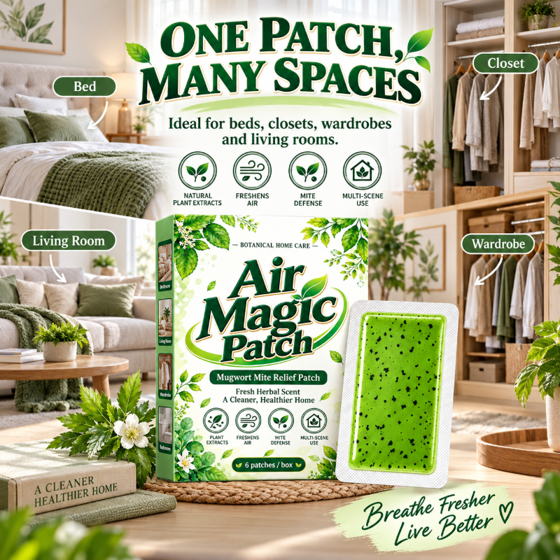 🌿Mugwort Mite Repellent Patches ✨Long‑Lasting Home Mite Deterrent Patch, Natural Herbal Mite Control for Closet Bed Sofa, 6 Patches Per Pack