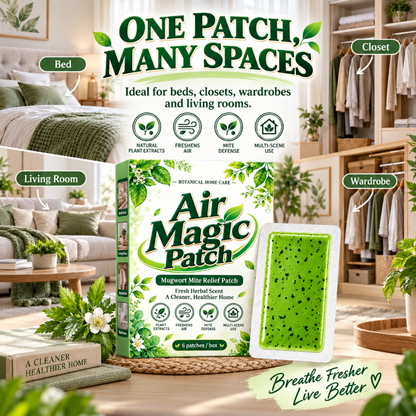 🌿Mugwort Mite Repellent Patches ✨Long‑Lasting Home Mite Deterrent Patch, Natural Herbal Mite Control for Closet Bed Sofa, 6 Patches Per Pack