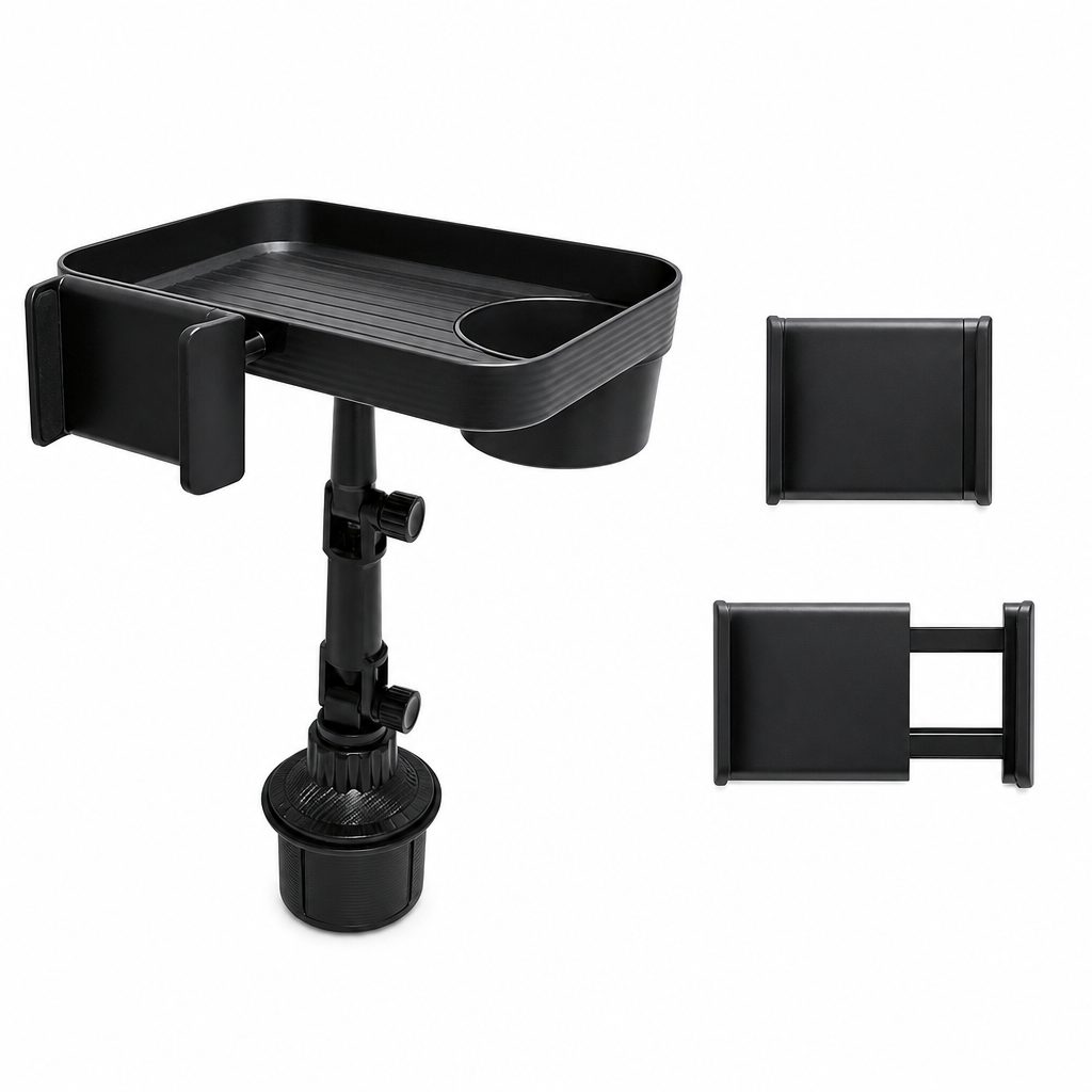 3 in 1 Multifunctional Car Cup Holder Phone Mount with Tray and Storage Organizer🚗📱🥤🍔