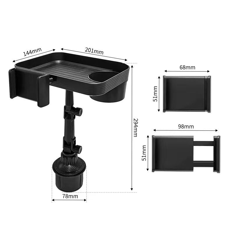 3 in 1 Multifunctional Car Cup Holder Phone Mount with Tray and Storage Organizer🚗📱🥤🍔