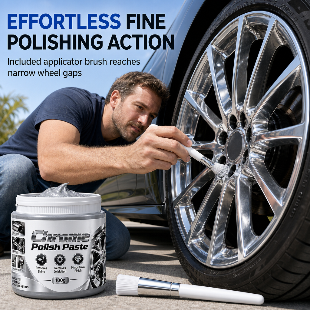 Metal Chrome Polish & Restorer Paste with Brush✨