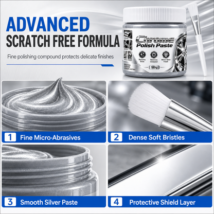 Metal Chrome Polish & Restorer Paste with Brush✨