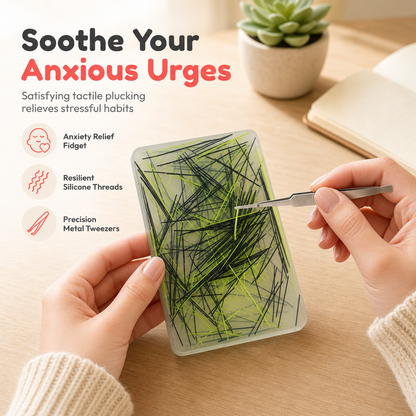 Rectangular Skin Picking Fidget Toy with Tweezers