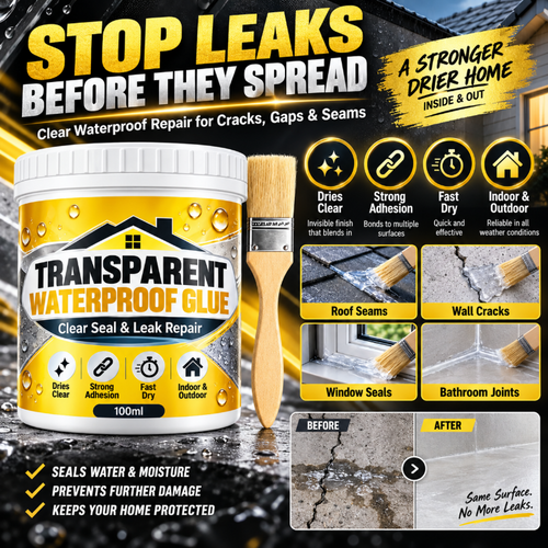 Transparent Waterproof Glue with Brush for Leak Repair